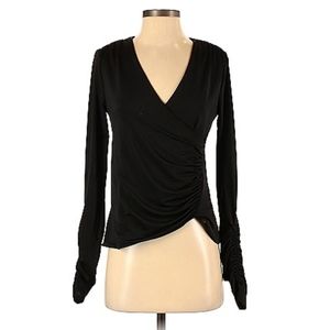 Express XS Black surplice v neck long sleeve blouse